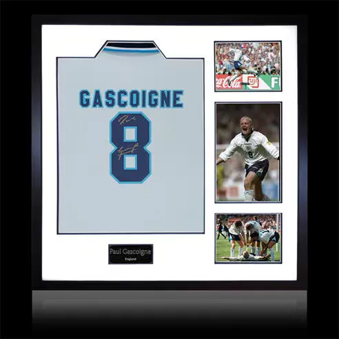 The Fan Cave Paul Gascoigne Signed England 96 Shirt Elite Fram