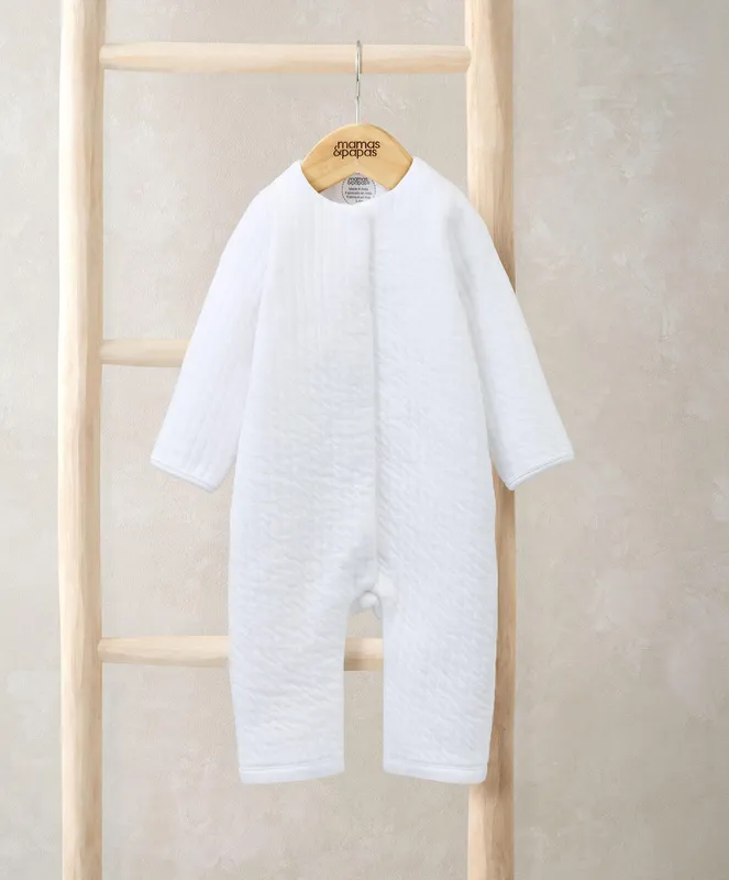 Mamas & Papas Quilted Romper - White