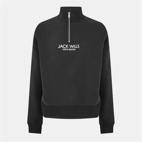Jack Wills Honeylane Half Zip Sweatshirt Womens