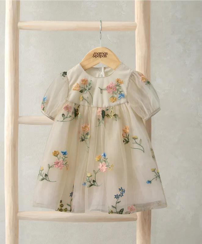 Mamas & Papas Floral Mesh Dress