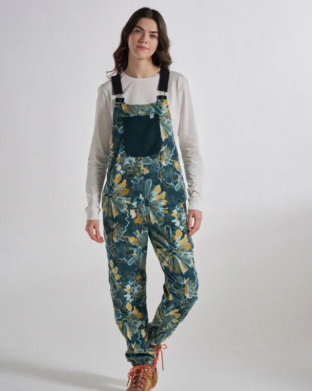 Passenger Clothing Ace Polar Fleece Dungarees - Frost Dark Fern