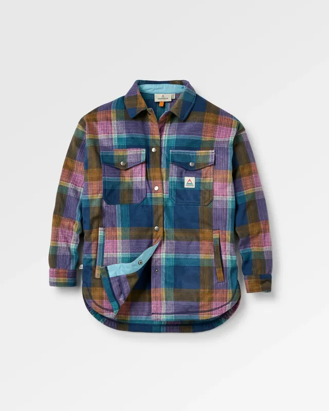 Passenger Clothing East Polar Fleece Shirt - Rich Navy Multi Check