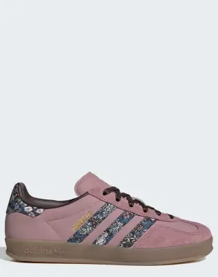 Gazelle indoor x liberty london trainers in muted pink with floral detailing