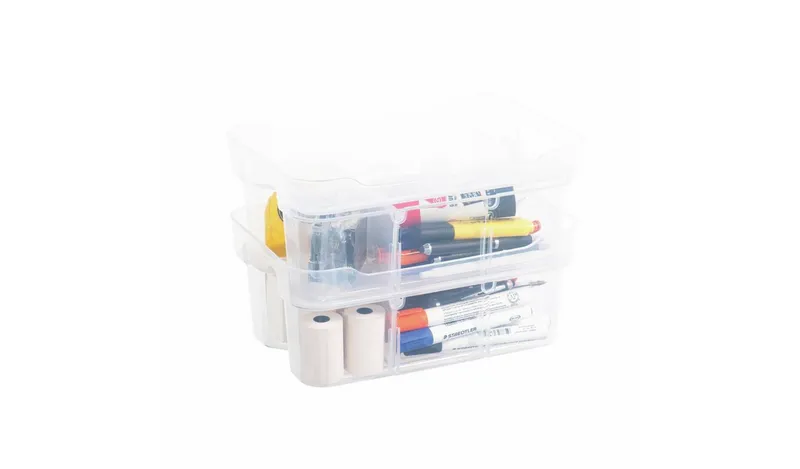 Strata Organise Me 2x6L Modular Plastic Storage Boxes