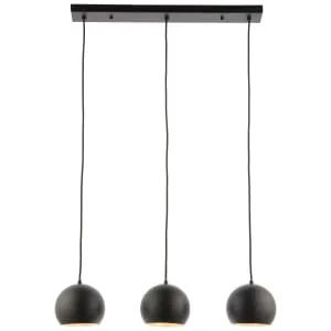 Pella 3 Light Matt Black Pendant Light