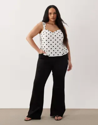 ASOS DESIGN Curve power stretch sculpt flare jeans in black