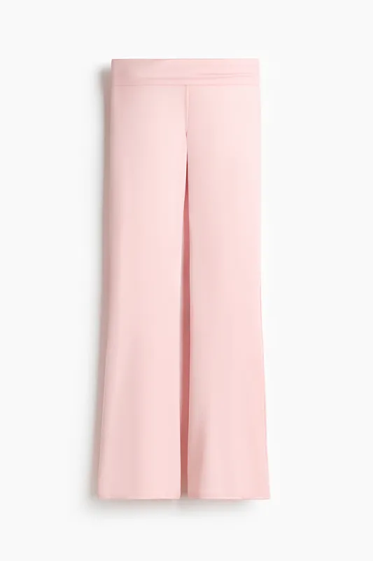 Flared brushed jersey trousers