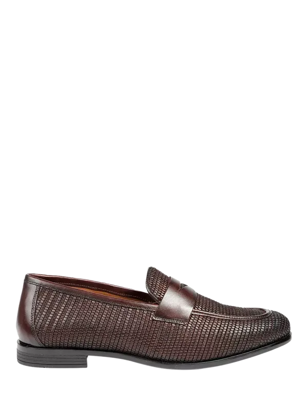 Jones Bootmaker Rogelio Woven Leather Penny Loafers