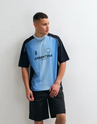 oversized tee with FIFA World cup Argentina print in Black