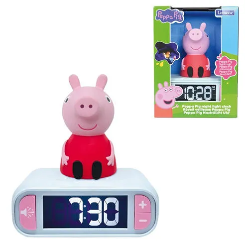 Peppa Pig Digital Alarm Clock with 3D Nightlight Figurine and Sound Effects