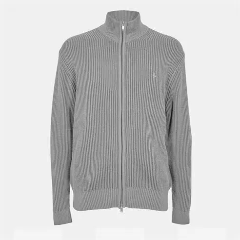 Jack Wills Rib Zip Funnel Cardigan Sweaters Men