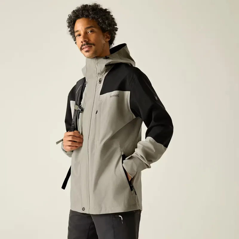 REGATTA Mens Freesdale Panelled Hooded Hiking Waterproof Jacket