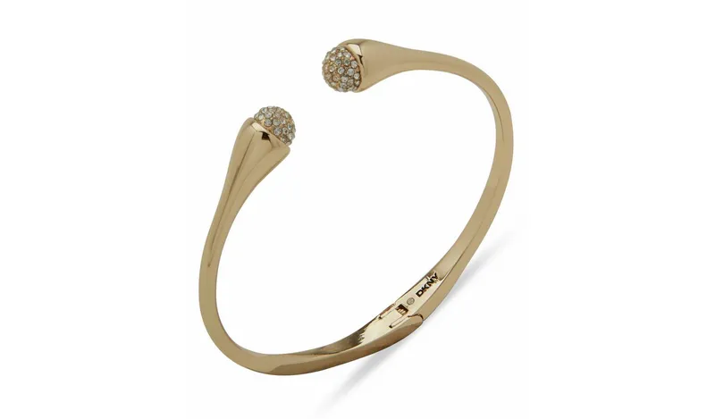 DKNY Gold Tone Pave Cuff Bracelet