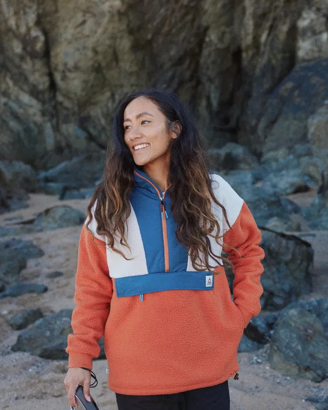 Passenger Clothing Maren 1/2 Zip Sherpa Fleece - Burnt Orange