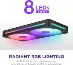 NZXT F240 RGB Core 240 mm Dual Case Fan Unit - RGB LED, Black