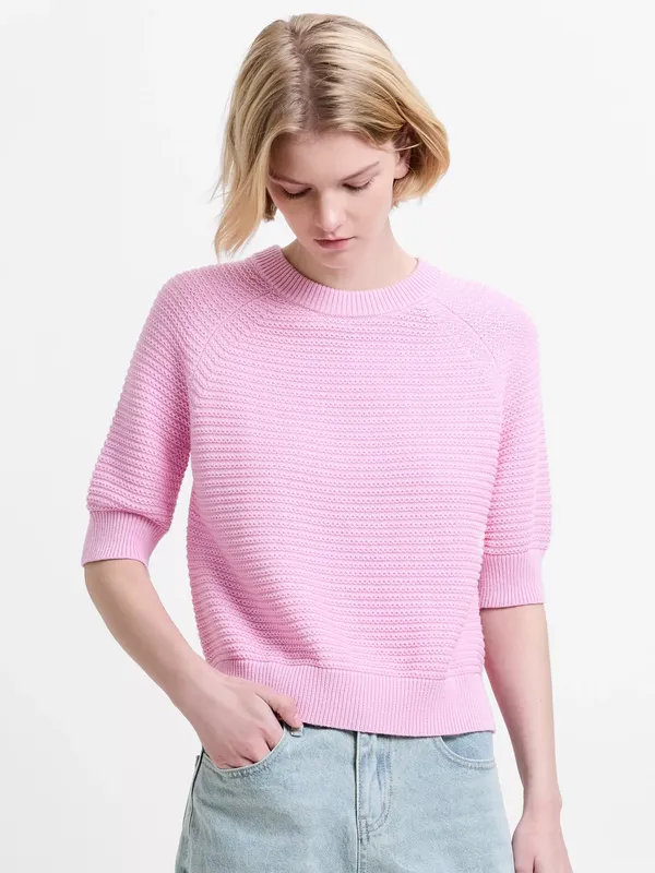 French Connection Lily Mozart Textured Knit Top