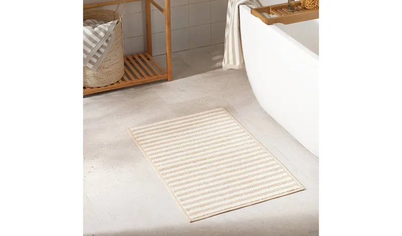 Habitat Neutral Stripe Bath Mat