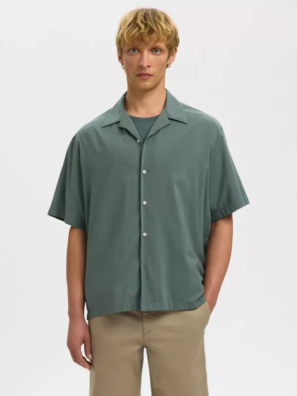 Selected Regular Fit Short Sleeve Shirt, Balsam Green