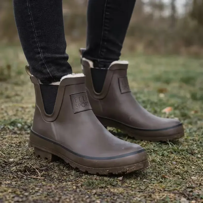 ELLE SPORT Waterproof Wellington Ankle Boot with warm Fur Lining