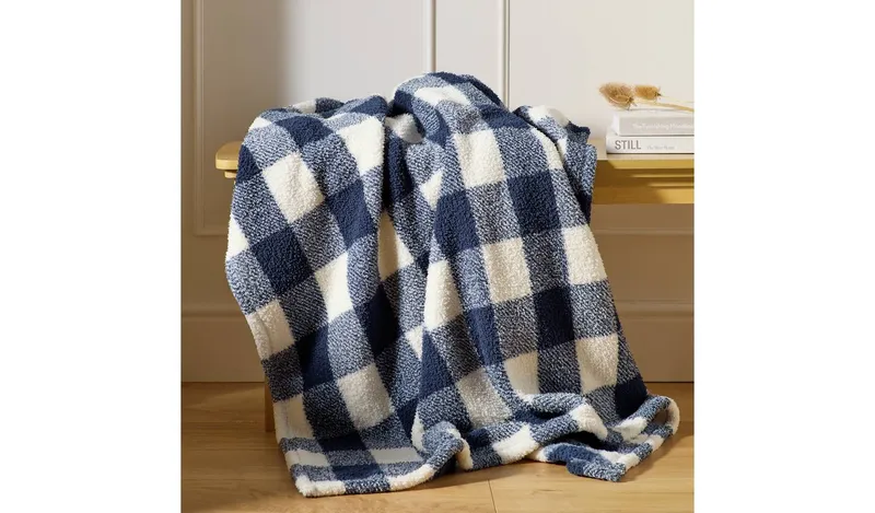  Home Teddy Fleece Throw - Navy - 125x150cm