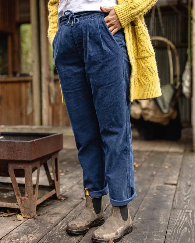 Passenger Clothing Compass Corduroy Trouser - Dark Denim