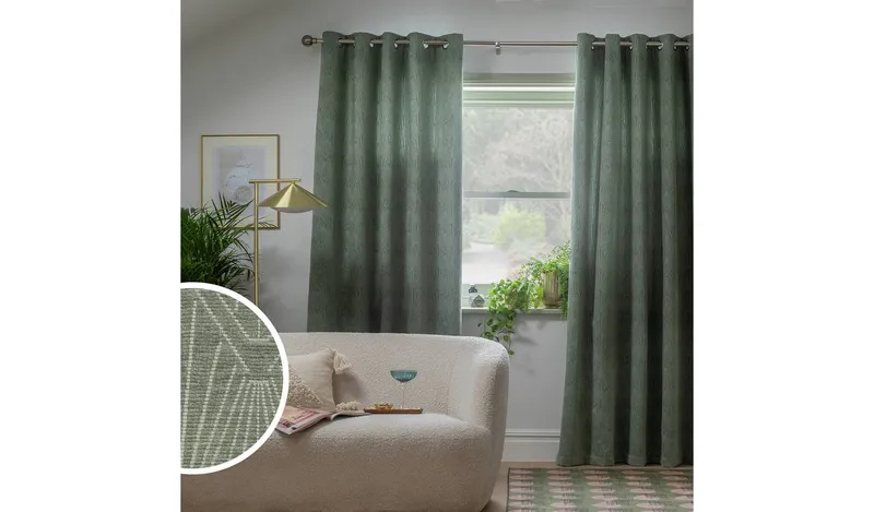 Habitat Jacquard Thermal Woven Eyelet Curtain