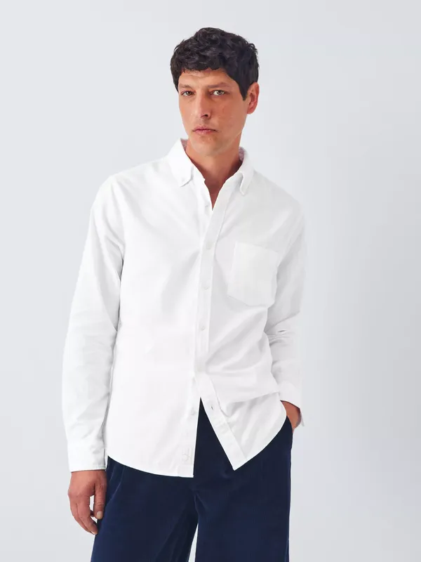 John Lewis Slim Fit Cotton Oxford Shirt, White