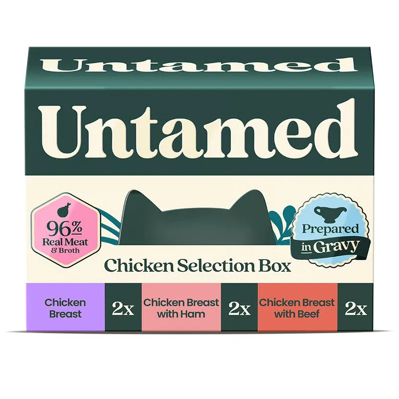 Untamed Adult Wet Cat Food Chicken Selection Box in Gravy