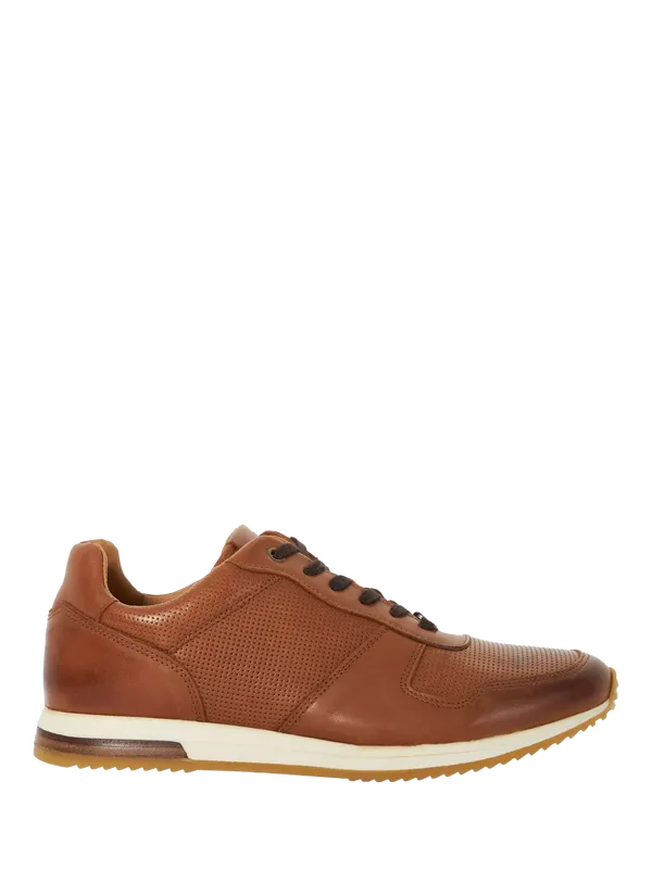 Dune London Trilogy Wide Fit Leather Trainers