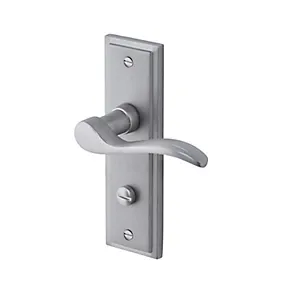 Colours Sennen Nickel effect Aluminium Scroll WC Door handle (L)105mm (D)86mm Pair