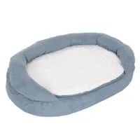 Oval Memory Foam Dog Bed, grey-blue