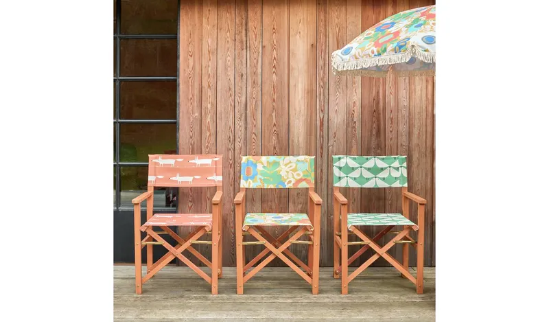 Habitat x Scion Folding Wooden Garden Director Chair- Mr Fox