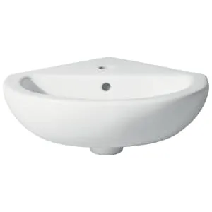 Wickes Newport 1 Tap Hole Corner Basin - 450mm