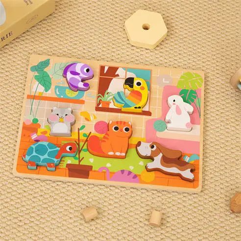 Tooky Toy Wooden Chunky Pets Puzzle