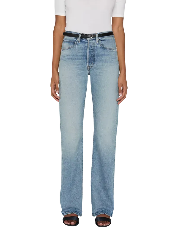 FRAME Vertical High Rise Straight Jeans, Light Blue