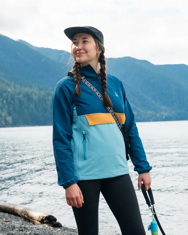 Passenger Clothing Ocean Softshell Anorak - Retro Blue/Tidal Blue