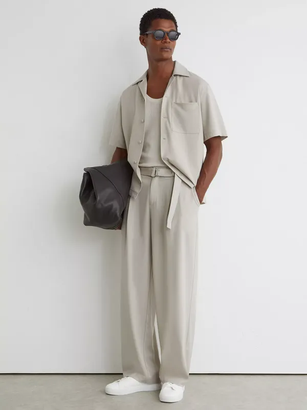 Reiss Walker Straight Leg Trousers, Black