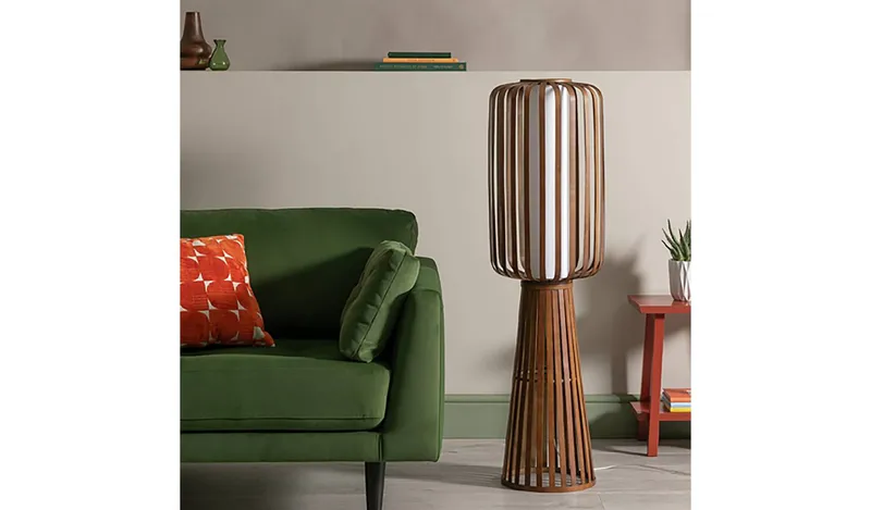 Habitat Achille Floor Lamp - Walnut