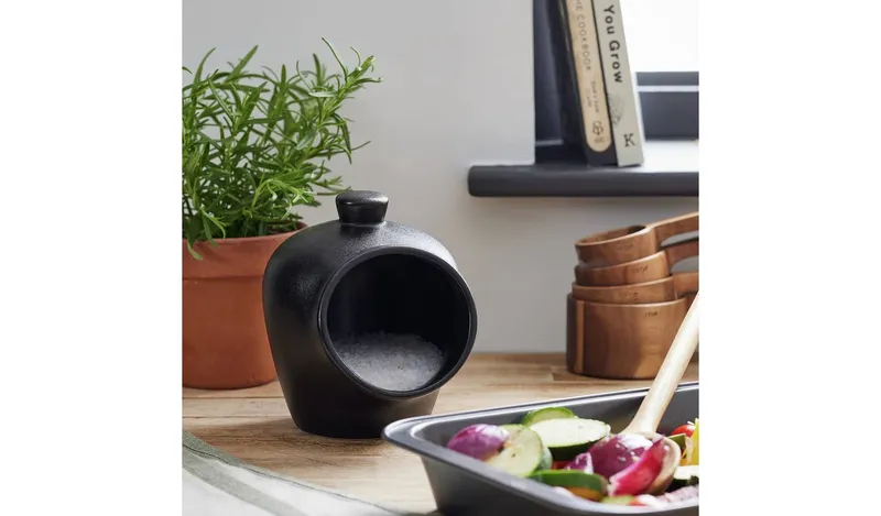 Habitat Industrial Stoneware Salt Container