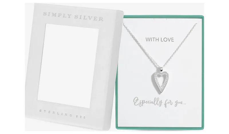 Simply Silver Sterling 925 Cubic Zirconia Heart Pendant