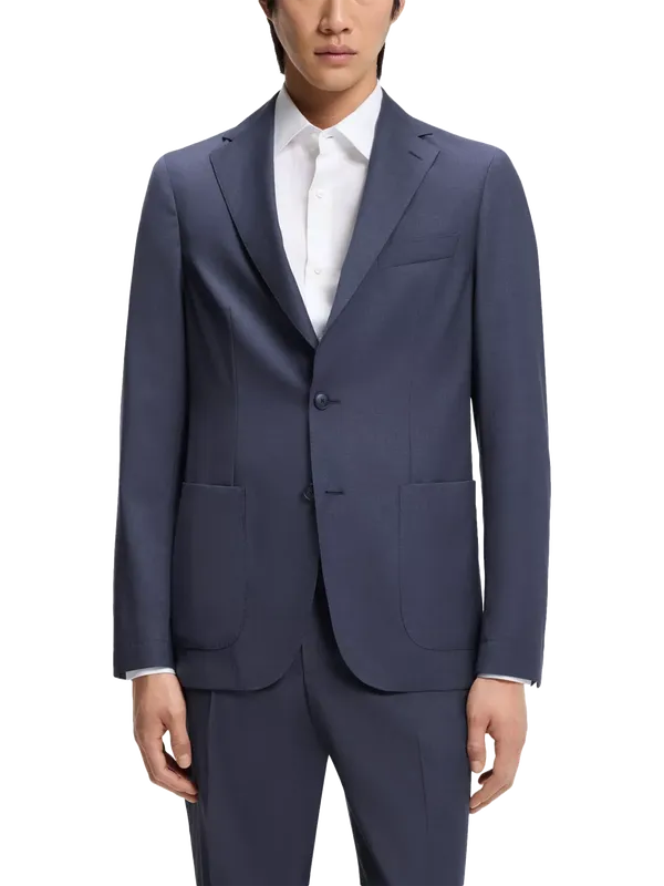 BOSS Slim Fit Virgin Wool Suit Jacket, Open Blue