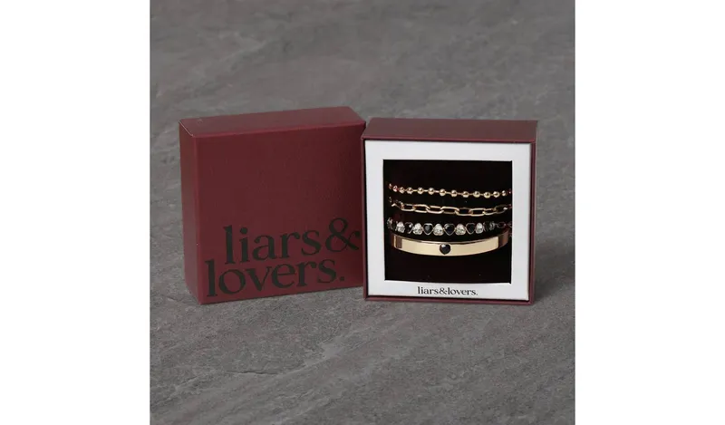 Liars & Lovers Gold Heart Crystal Wristwear Set