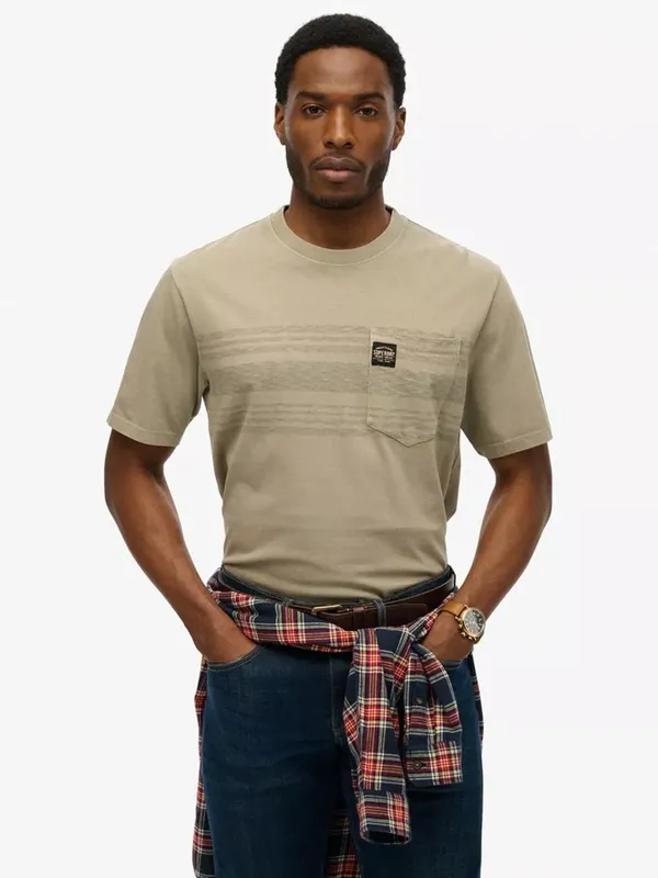 Superdry Contrast Stripe Pocket Cotton T-Shirt