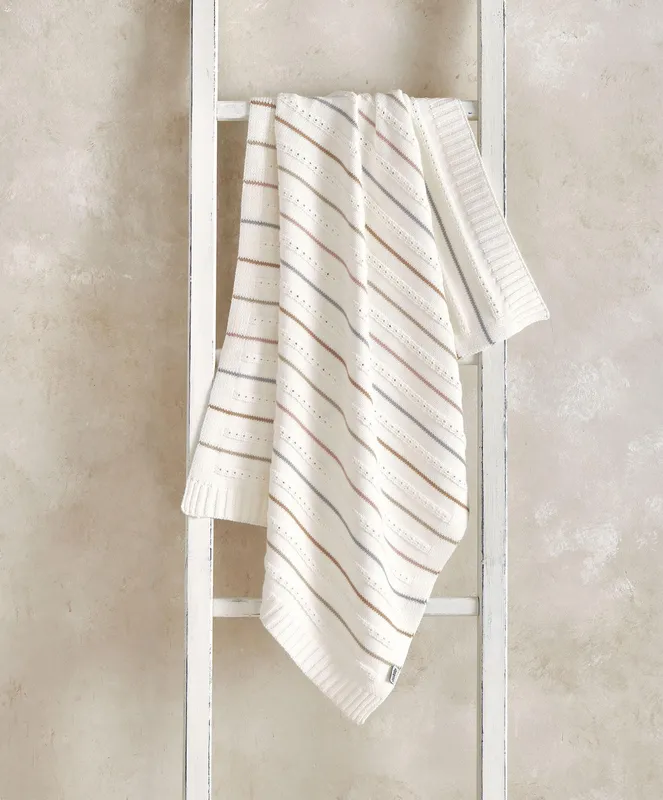 Mamas & Papas Knitted Blanket - Neutral Stripe