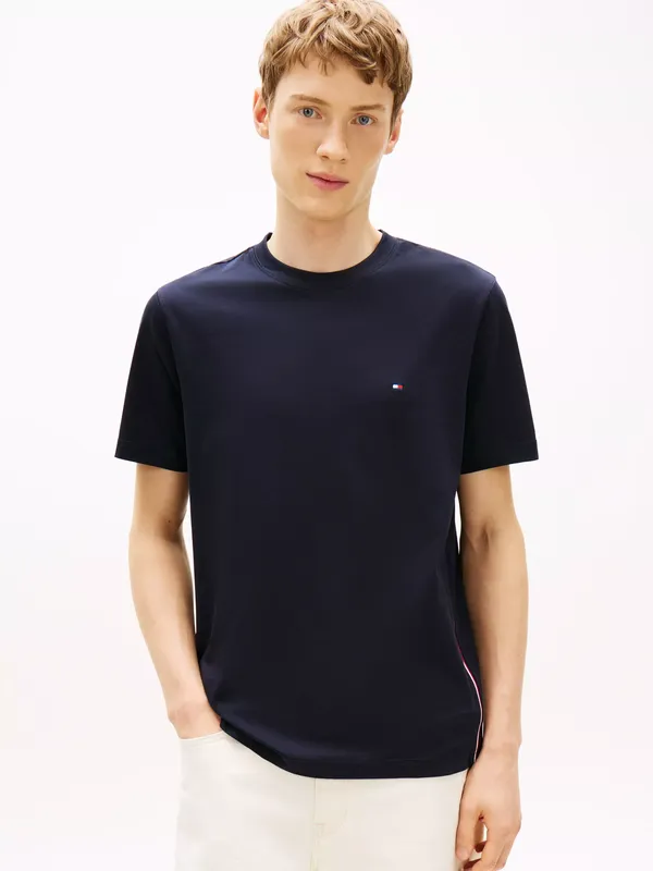 Tommy Hilfiger Cotton Regular Fit Global Stripe Logo T-Shirt