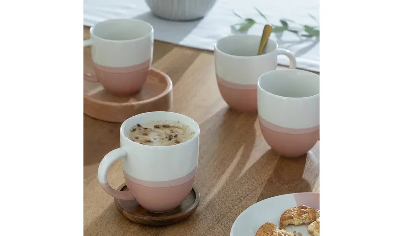 Habitat Dipped Set of 4 Stoneware Mugs - Multicoloured