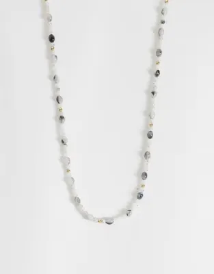 beaded necklace in grey