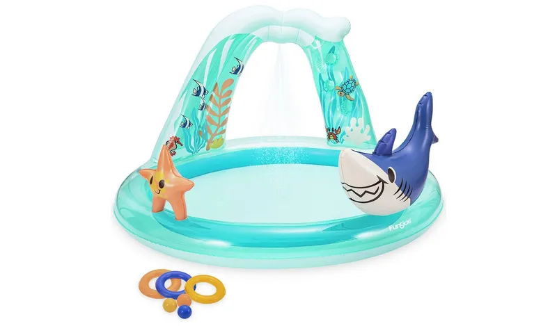 Funsicle 5.8ft Shark Play Centre Paddling Pool - 97L