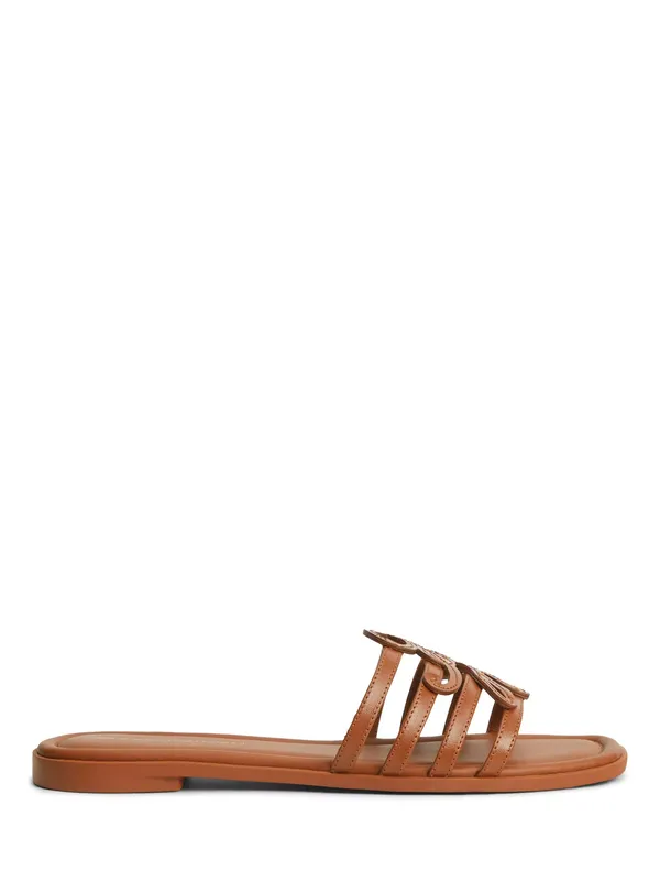 Tommy Hilfiger Logo Strap Leather Mules