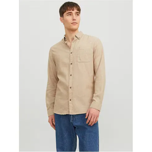 Jack and Jones Men's Classic Long-Sleeve Plain Shirt